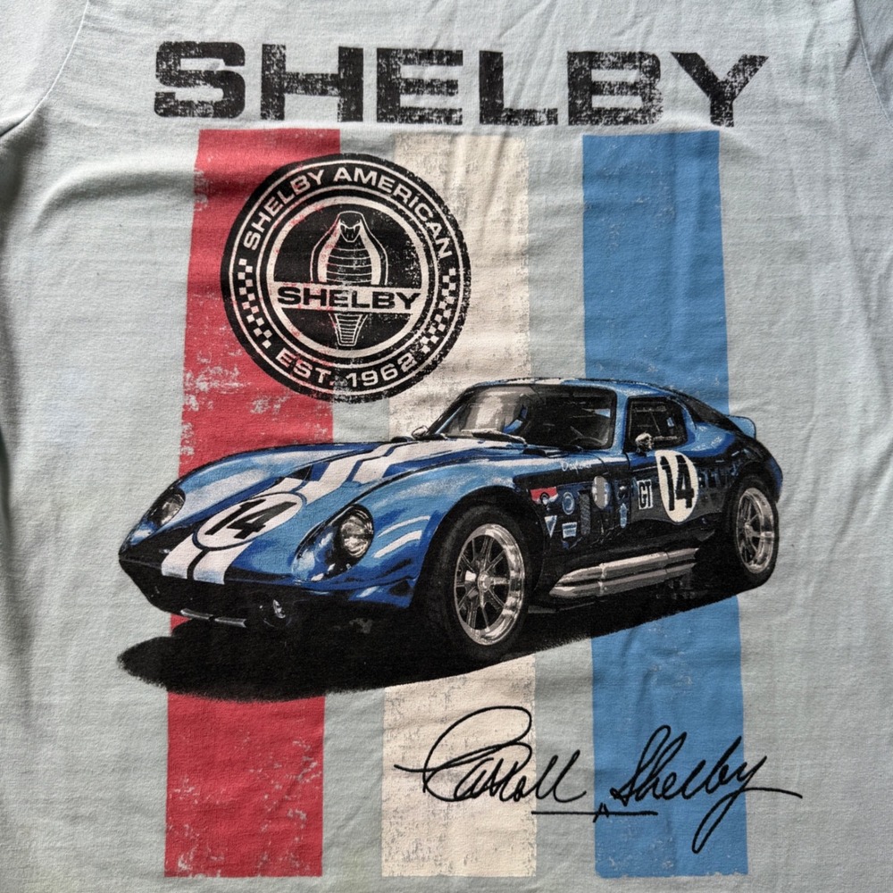 Buckhorn River Shelby American Cobra Daytona Coupe Graphic T-Shirt Blue Small